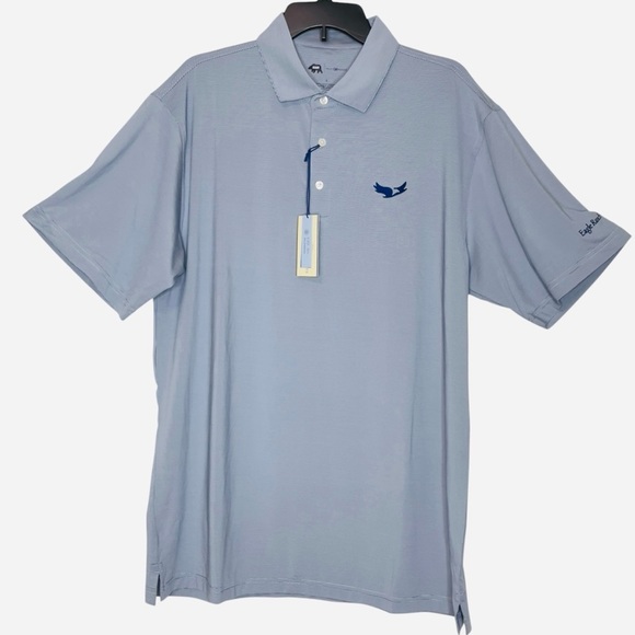 Onward Reserve Hairline Stripe Performance Polo - Sport Blue size L - Picture 1 of 10